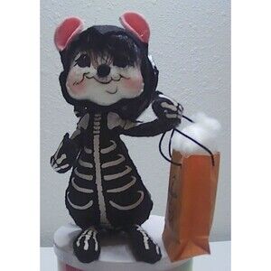Annalee Halloween Trick-Or-Treat Skeleton Mouse Plush Doll 2006 #304406 With Mas